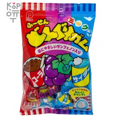 Карамель леденцовая Pine с жевательной резинкой внутри, микс вкусов (кока-кола, газировка, виноград) 110гр. — Корейские товары для всей семьи(КорОпт)