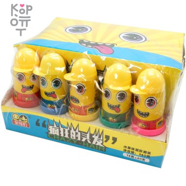 Жевательная конфета Crazy Hair Миньоны с фруктовым вкусом — Корейские товары для всей семьи(КорОпт)