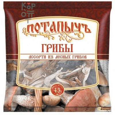 Потапычъ - Грибы сушеные ассорти из лесных грибов 45 г