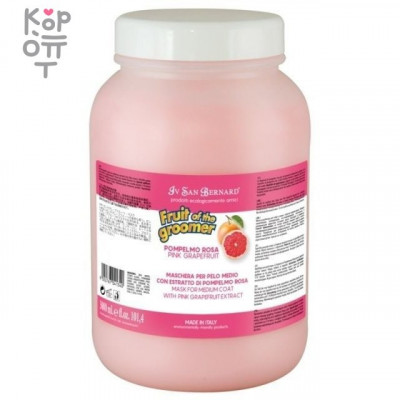 ISB Fruit of the Grommer Pink Grapefruit Восстанавливающая маска для шерсти средней длины с витаминами 3 л