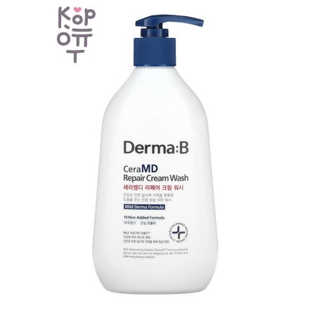 DERMA:B CeraMD Cream Wash - Кремовый гель для душа, 400 мл