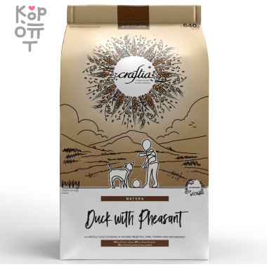 CRAFTIA NATURA Сухой корм для щенков средних и крупных пород из Утки с Фазаном. — Корейские товары для всей семьи(КорОпт)