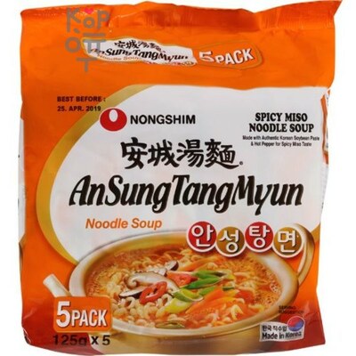 NONGSHIM Ansung Tangmyun Лапша сублимированная, мягкая упаковка, 125 г