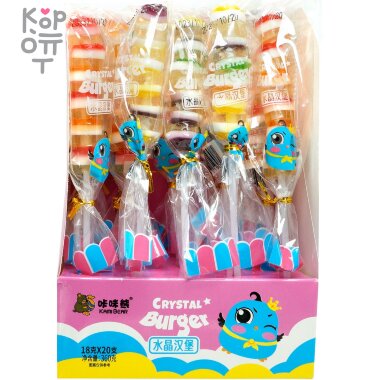 Мармелад Kami Bear Crystal Burger - Прозрачные гамбургеры на палочке &mdash; Корейские товары для всей семьи(КорОпт)