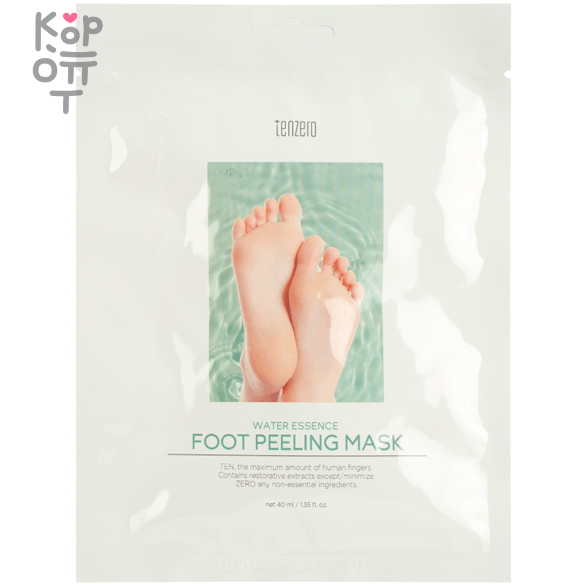 Tenzero Water Essence Foot Peeling Mask - Отшелушивающие маска-носочки для ног 40мл., купить с доставкой на дом фото 1 &mdash; Корейские товары для всей семьи(КорОпт)