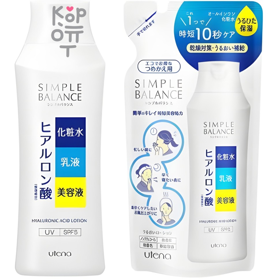 UTENA Simple Balance Лосьон-молочко 3 в 1 с эффектом UV-защиты SPF 5 с тремя видами гиалуроновой кислоты