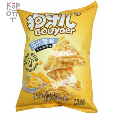 Чипсы треугольные Gouyaer кукурузные со вкусом кукурузного супа, 88гр. &mdash; Корейские товары для всей семьи(КорОпт)