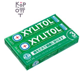 Резинка жевательная Xylitol мятный лайм набор 3шт, Lotte 63г, 1/10/100