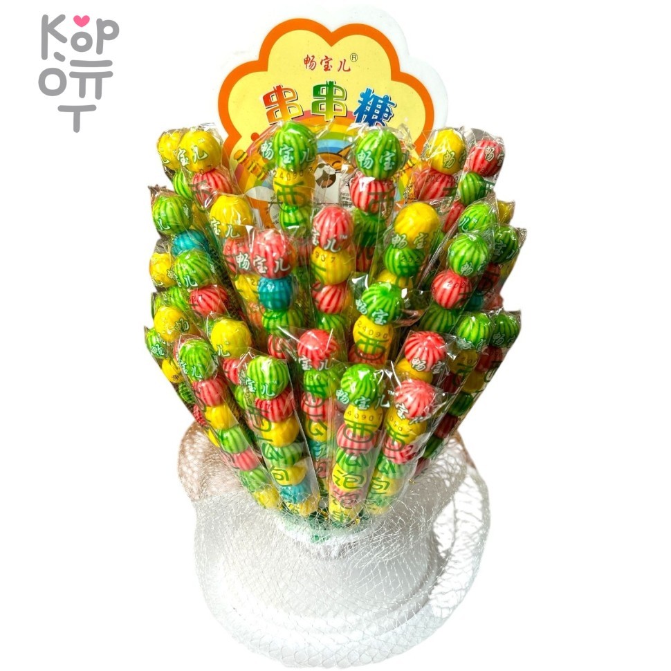 Жевательная резинка Water Melon BubbleGum - Арбузики на шпажках со вкусом фруктов, купить с доставкой на дом фото 1 — Корейские товары для всей семьи(КорОпт)
