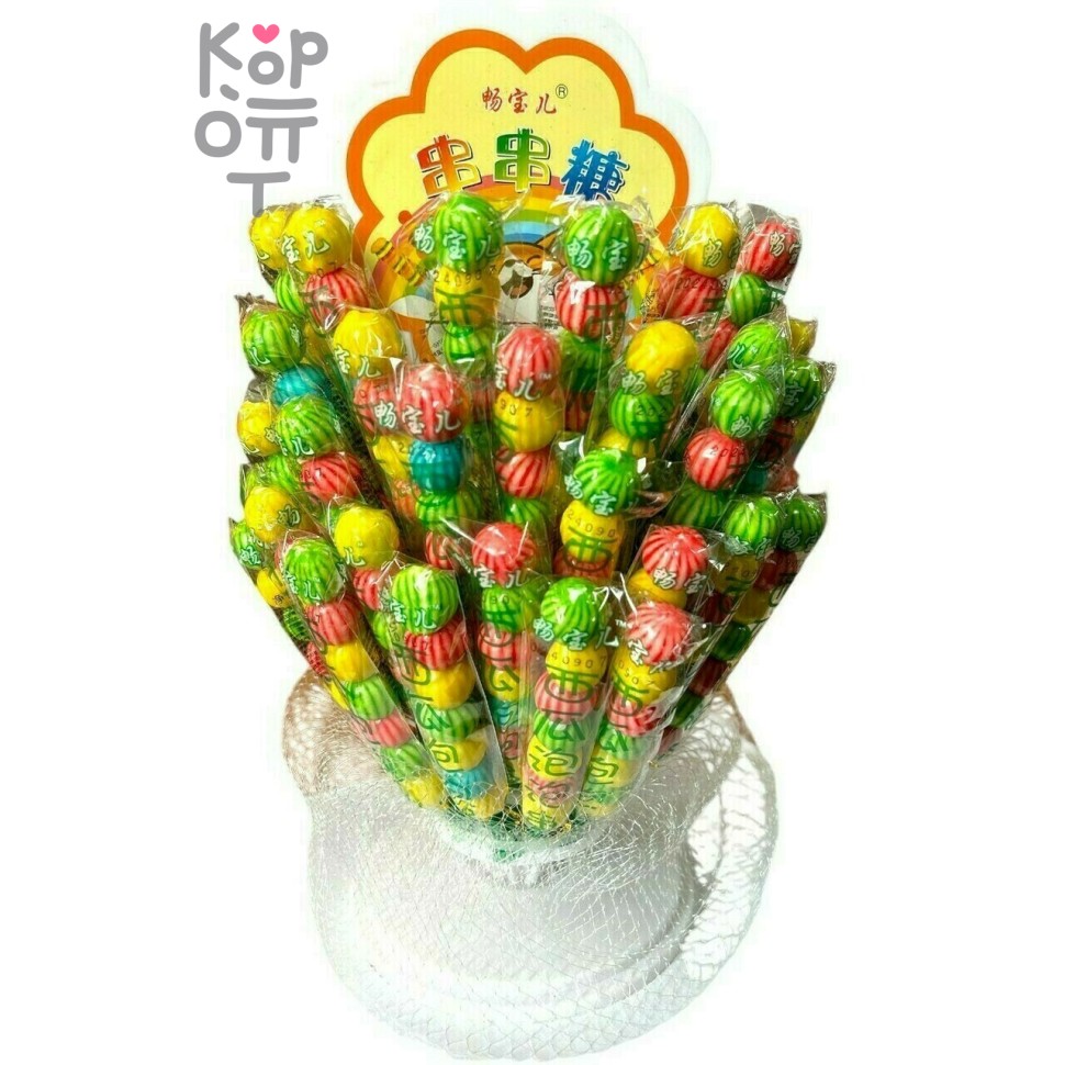 Жевательная резинка Water Melon BubbleGum - Арбузики на шпажках со вкусом фруктов