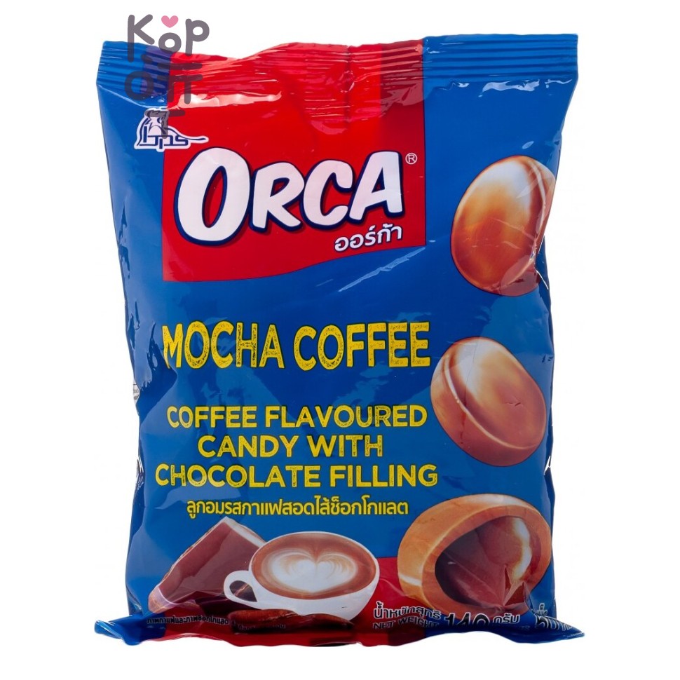 Boonprasert Orca Flovoured Candy Mocha Coffee - Конфета карамельная с начинкой 50шт., со вкусом кофе с шоколадной начинкой 140гр.