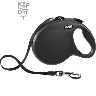 flexi рулетка New Classic L (до 50 кг) лента 8 м черная