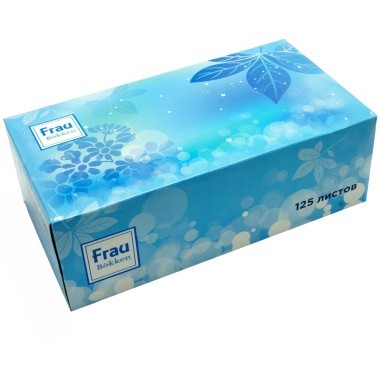 Frau Bokken - Салфетки для лица, бумажные 2-х слойные 125 листов, коробка, размер листа 190*200, 25 упаковок в коробке &mdash; Корейские товары для всей семьи(КорОпт)