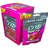 Конфеты Sugar Free со вкусом клубники и мяты Lishuang, 180гр.