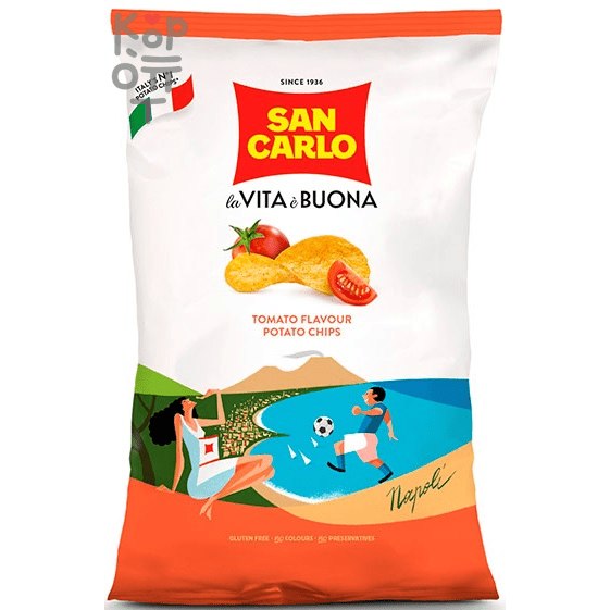 San Carlo Pesto Tomato Sauce - Чипсы картофельные со вкусом Томата, 50гр.