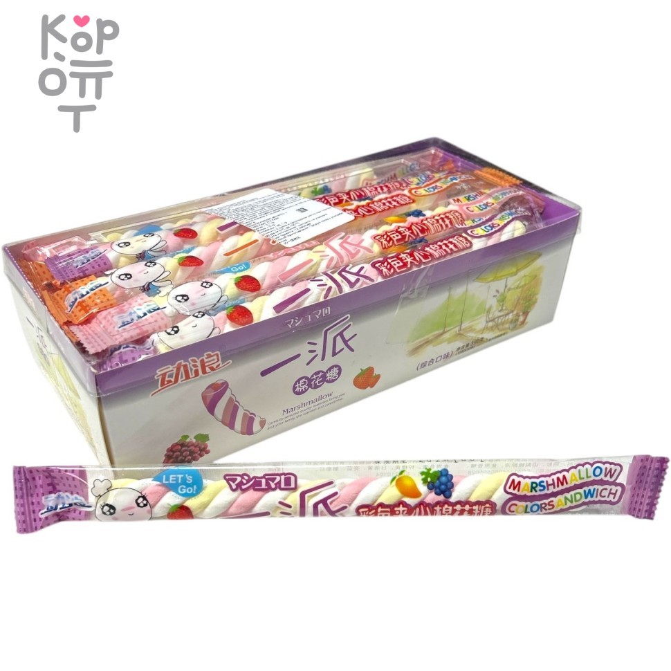 Маршмеллоу сэндвич-зефир в корейском стиле косичка, ассорти фруктовых вкусов, купить с доставкой на дом фото 1 — Корейские товары для всей семьи(КорОпт)