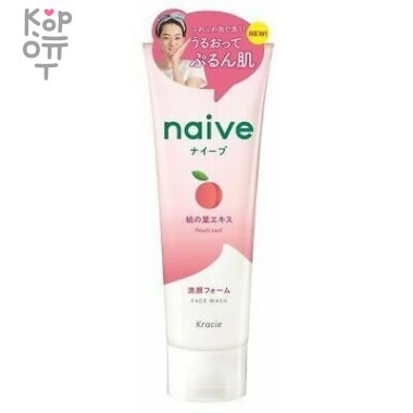 Naive Пенка для умывания и удаления макияжа с экстрактом листьев персикового дерева 45 г — Корейские товары для всей семьи(КорОпт)