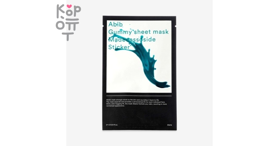 Abib Mask Sheet Gummy Madecassoside Sticker - Маска тканевая для лица успокаивающая с мадекассосидом 27 мл