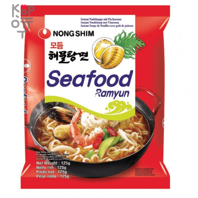 NONGSHIM Seafood Ramyun - Лапша сублимированная с насыщенным вкусом морепродуктов 125гр. , купить с доставкой на дом фото 1 — Корейские товары для всей семьи(КорОпт)