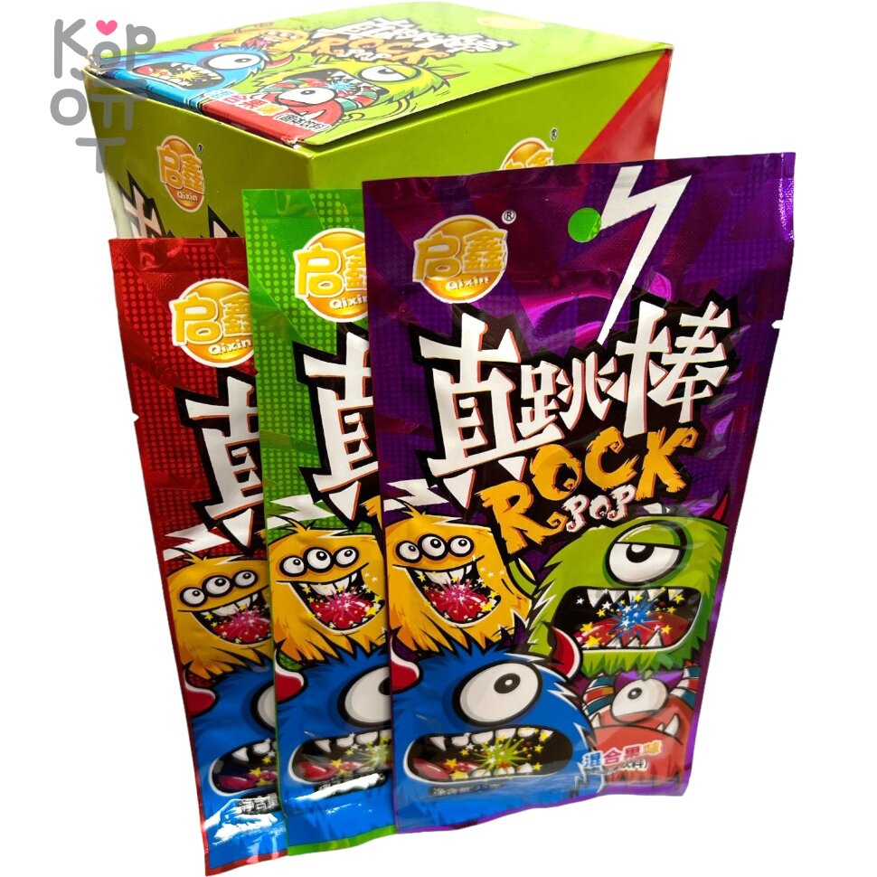 Конфеты Pop Rock Magic Color Stick Candy "Монстры" Йогуртовые взрывные трубочки с фруктовым вкусом