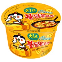 Лапша сублимированная SamYang Buldak Hot Chicken Flavor Ramen-Cheese, со вкусом острой курицы и сыра, стакан, 105гр.