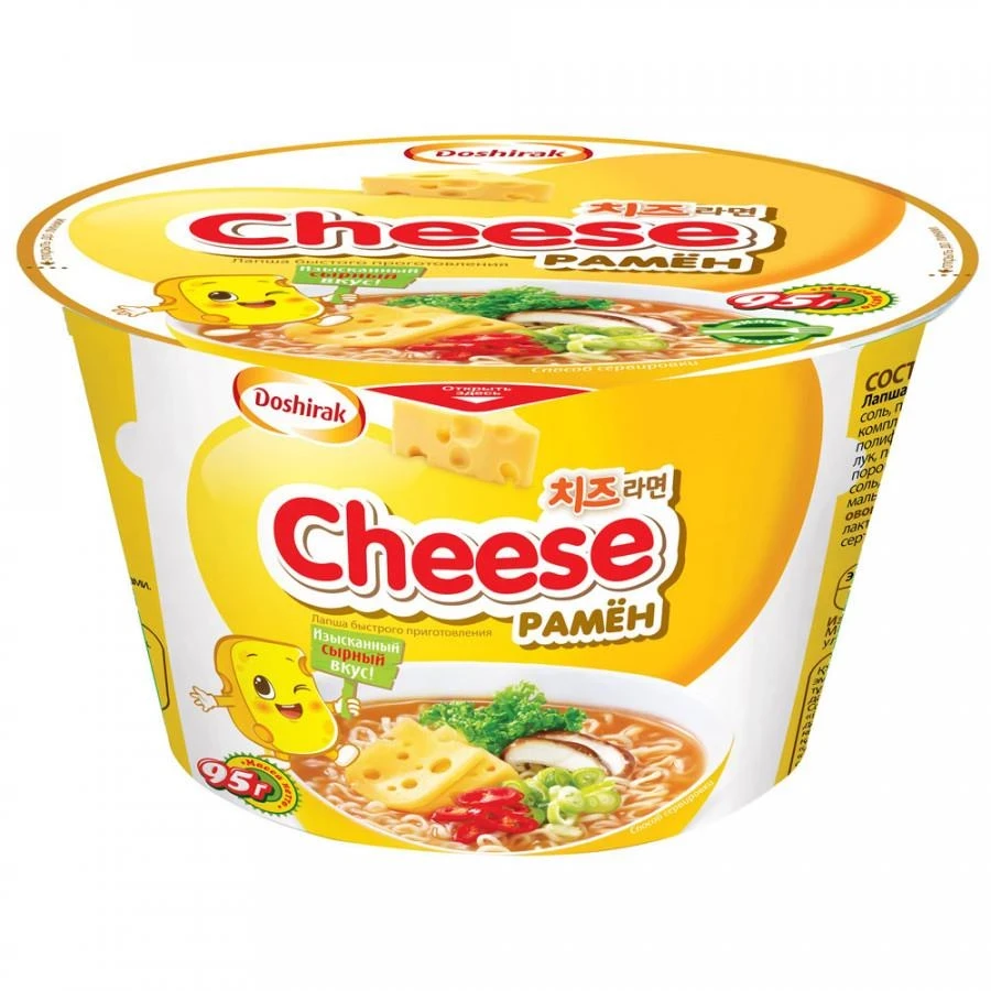Doshirak — Cheese Ramen — Лапша с сыром, 95 г — коробка 16 шт