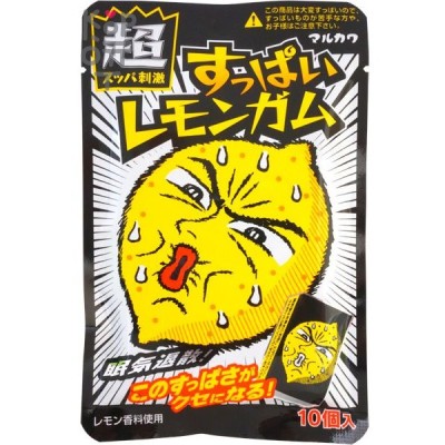 Marukawa Sour lemon gum - Кислая лимонная жевательная резинка, 41гр.