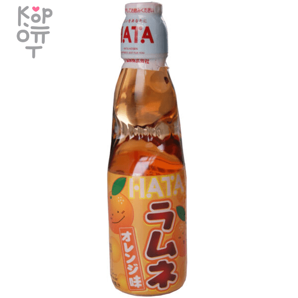 Напиток безалкогольный газированный Hata Kosen Ramune - Рамуне со вкусом апельсина 200мл., купить с доставкой на дом фото 1 &mdash; Корейские товары для всей семьи(КорОпт)