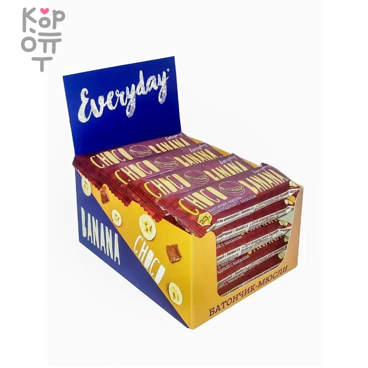 Everyday CHOCO BANANA - Батончик-мюсли шоколад банан 23гр, шоубокс 20шт ...