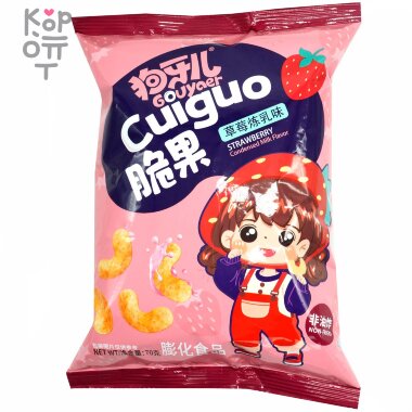 Чипсы Gouyaer Cuiguo кукурузные с секретным клубничным вкусом, 70гр. &mdash; Корейские товары для всей семьи(КорОпт)
