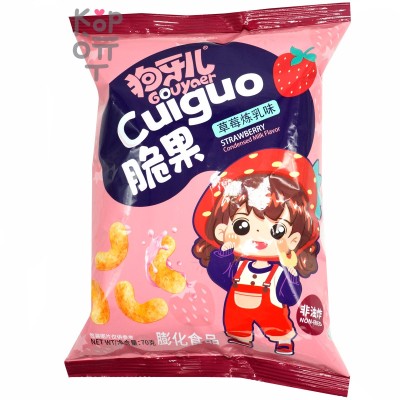 Чипсы Gouyaer Cuiguo кукурузные с секретным клубничным вкусом, 70гр.