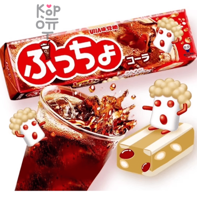 UHA Puchao Cola Flavored Soft Candy - Жевательные конфеты со вкусом Кока-Колы, 50гр.