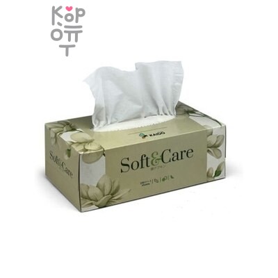 Салфетки, бумажные "SOFT&amp;CARE" (картонная упаковка) 230шт, 2слоя, 1/20, KAIDO