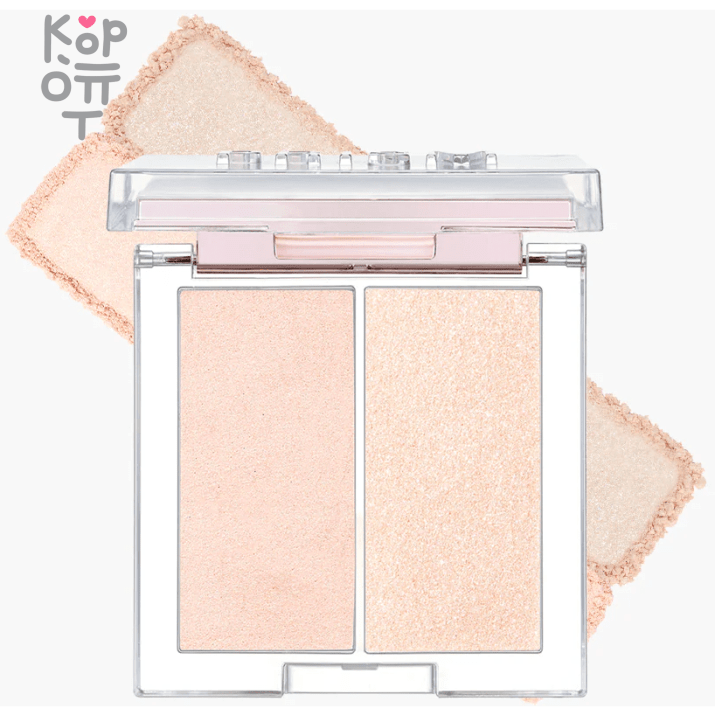 Clio Prism Highlighter Duo 01 Cream Fizz - Двойной хайлайтер для естественного сияния кожи лица 6гр., купить с доставкой на дом Двойной хайлайтер для естественного сияния кожи дарит натуральное мерцание, подчёркивает контуры лиц.