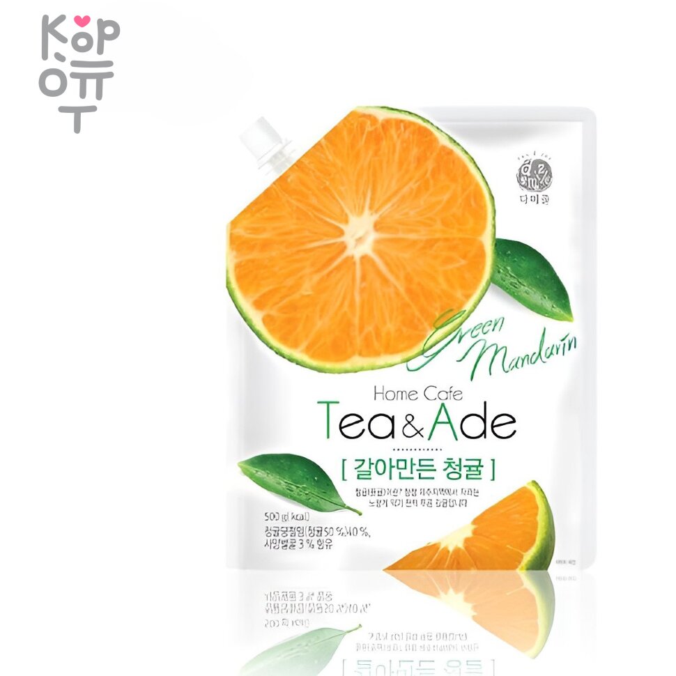 Da Jung Damizle Home Cafe Tea&Ade Green Mandarin - Лимонад тертый Зеленый  Мандарин с медом 500гр. по цене 447 руб. в интернет магазине Корейские  товары для всей семьи(КорОпт)