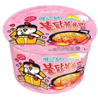 Лапша сублимированная SamYang Hot Chicken Flavor Ramen-Carbo, со вкусом острой курицы и соуса карбонара, стакан, 105гр. 