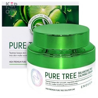Enough Pure Tree Balancing Pro Calming Cream - Крем с экстрактом чайного дерева, 50мл., купить с доставкой на дом фото 1 — Корейские товары для всей семьи(КорОпт)