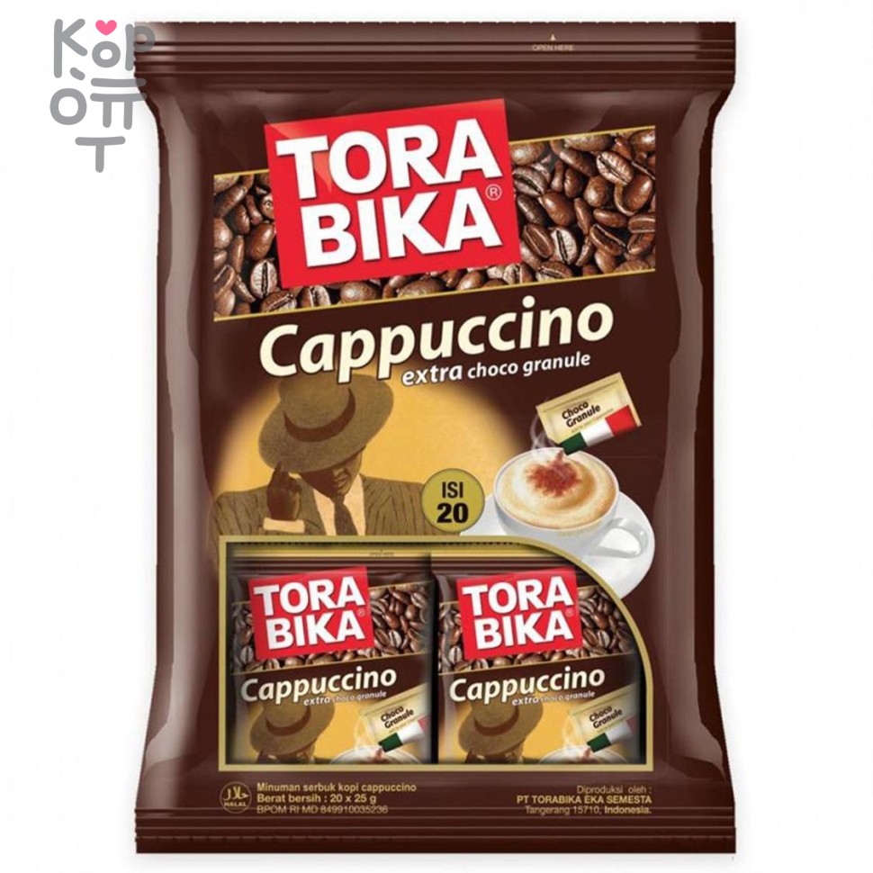 Кофе в стиках 3в1 Torabika Капучино+пакет с шоколадной крошкой 25гр.*20шт.