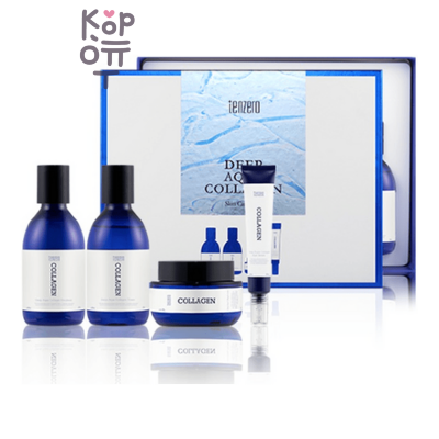 Tenzero Deep Aqua Collagen Skin Care 4 Set - Увлажняющий набор для лица с Коллагеном