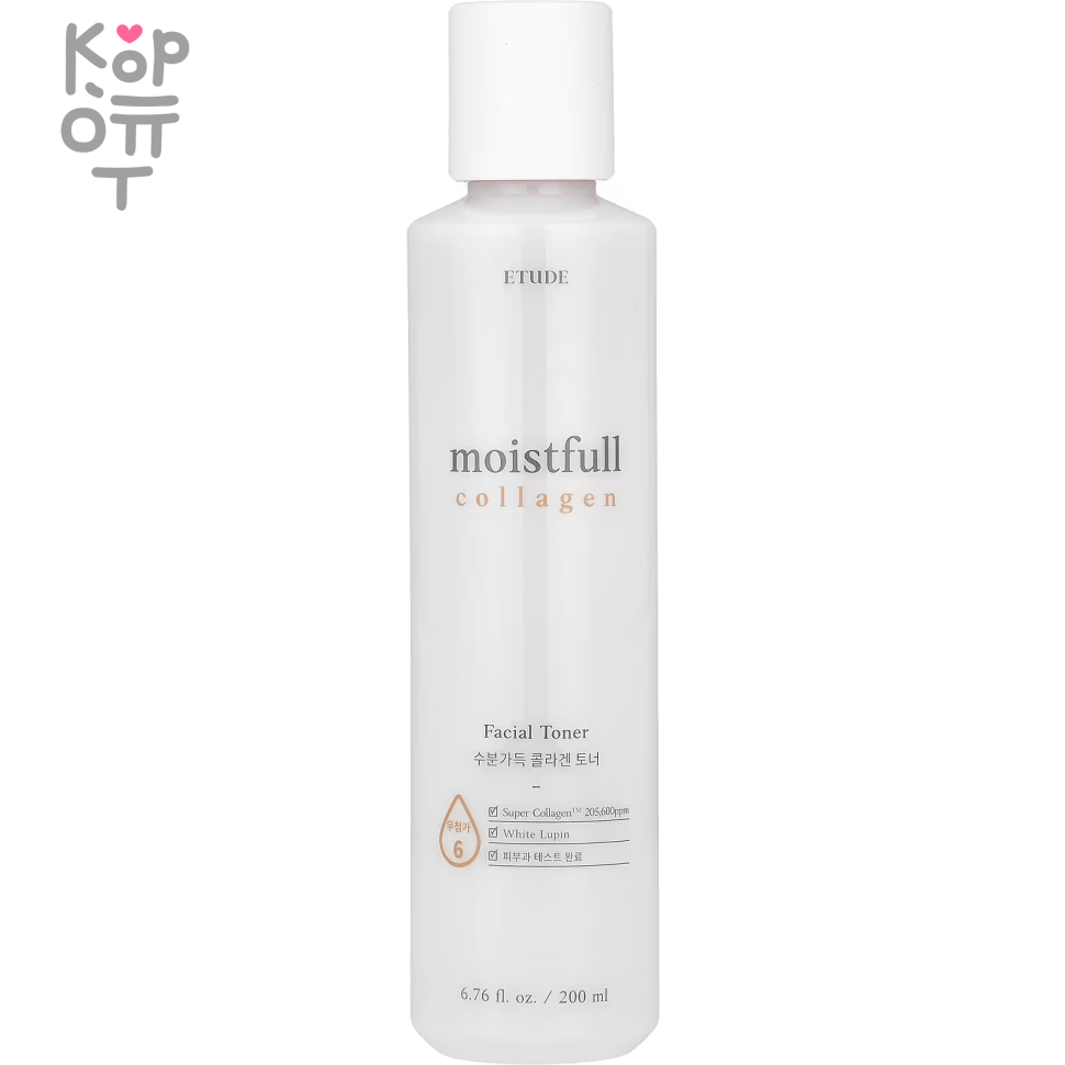 Etude Facial Toner Moistfull Collagen - Тонер для лица увлажняющий с Коллагеном 200мл., купить с доставкой на дом фото 1 — Корейские товары для всей семьи(КорОпт)