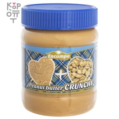 Encampa Peanut Butter Crunchy - Арахисовая паста с кусочками арахиса 340гр. — Корейские товары для всей семьи(КорОпт)