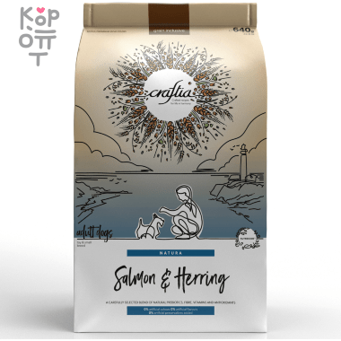 CRAFTIA NATURA Сухой корм для взрослых собак миниатюрных и мелких пород из Лосося с Сельдью. — Корейские товары для всей семьи(КорОпт)