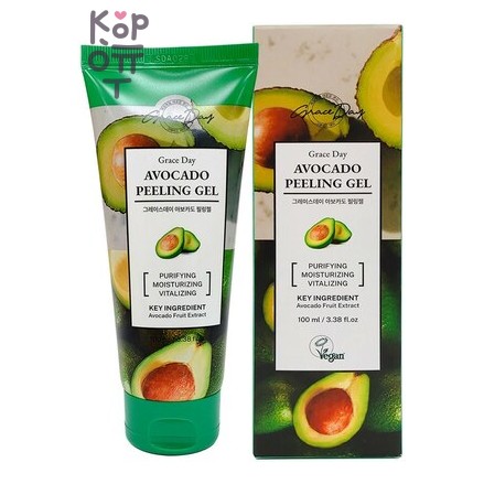 Grace Day Avocado Peeling Gel Vegan - Гипоаллергенная веганская гель-скатка для очищения кожи лица с Авокадо, 100 мл