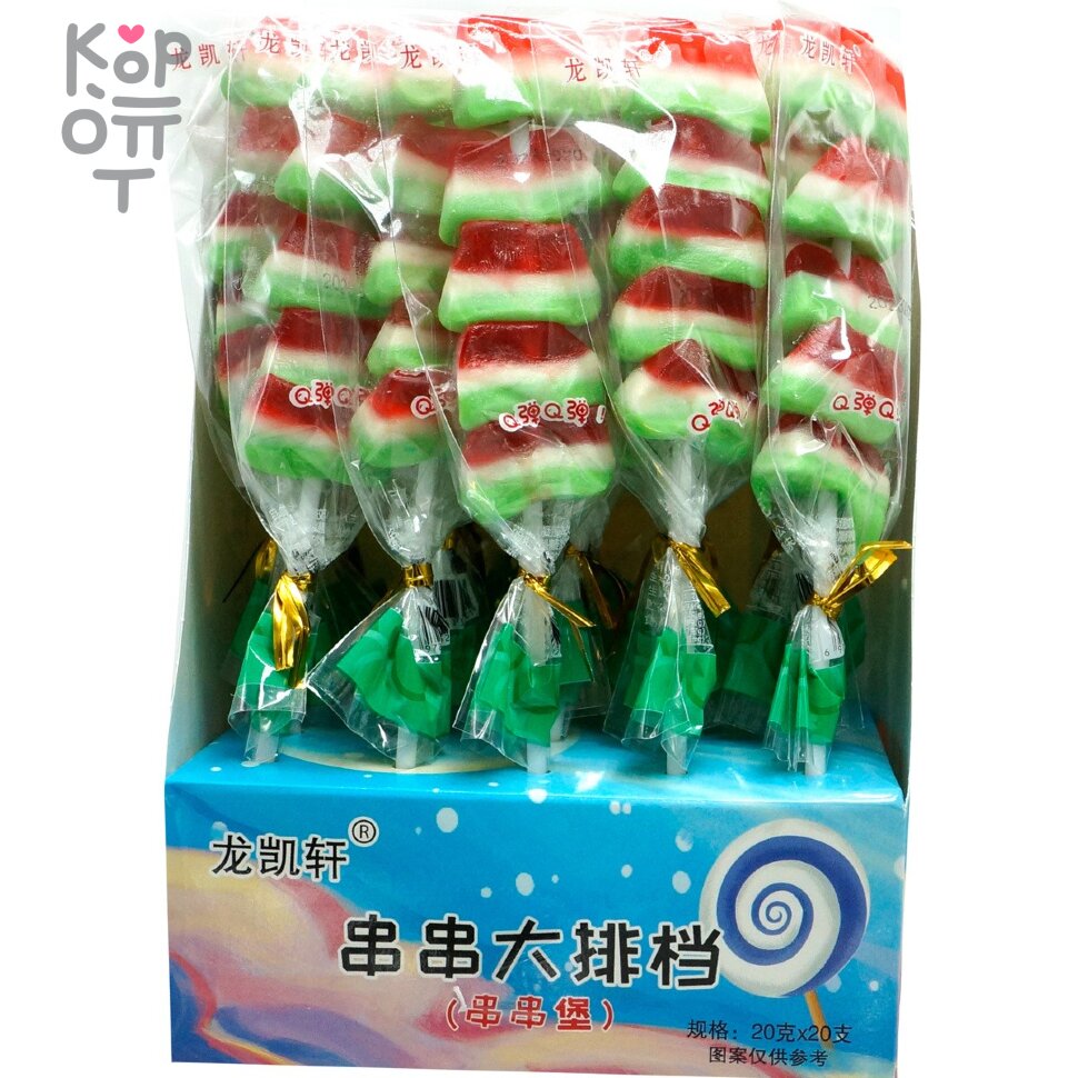 Мармелад Xiaozui dudu Арбузики на палочке, купить с доставкой на дом фото 1 — Корейские товары для всей семьи(КорОпт)