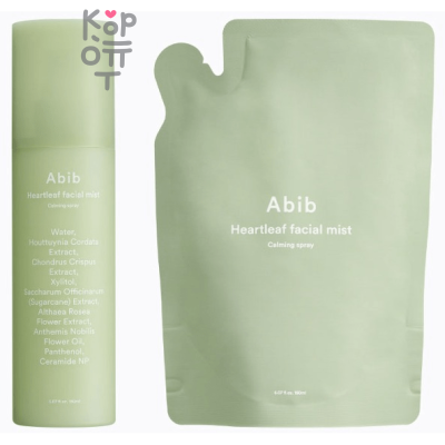ABIB Calming Heartleaf Facial Spray Mist - Успокаивающий тонер-мист для лица с экстрактом Хауттюйнии 150мл.+150мл.