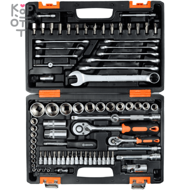 Набор инструментов АВТО, 1/2&quot; , 1/4&quot; , CrV, в кейсе 82 предмета, Вихрь — Корейские товары для всей семьи(КорОпт)