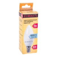 Eurolux LL-E-C37-5W-230-4K-E14 - Светодиодная лампа, свеча, 5 Вт, нейтральный, Е14