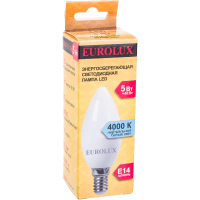 Светодиодная лампа Eurolux LL-E-C37-5W-230-4K-E14 /свеча, 5Вт, нейтральный, Е14
