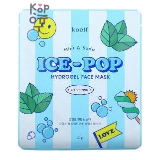 Koelf — Ice-Pop Mint & Soda Hydrogel Face Mask — Освежающая гидрогелевая маска с мятой и содой, 30 г