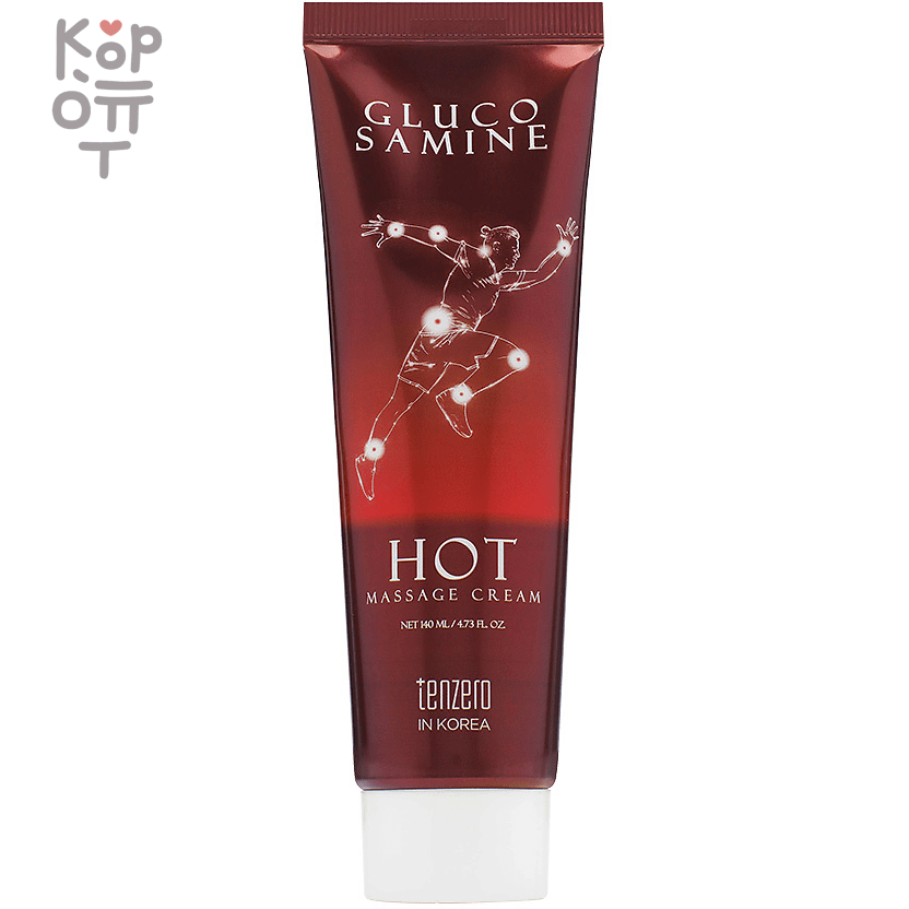 Tenzero Glucosamine Hot Massage Cream - Разогревающий массажный крем с Глюкозамином 140мл.